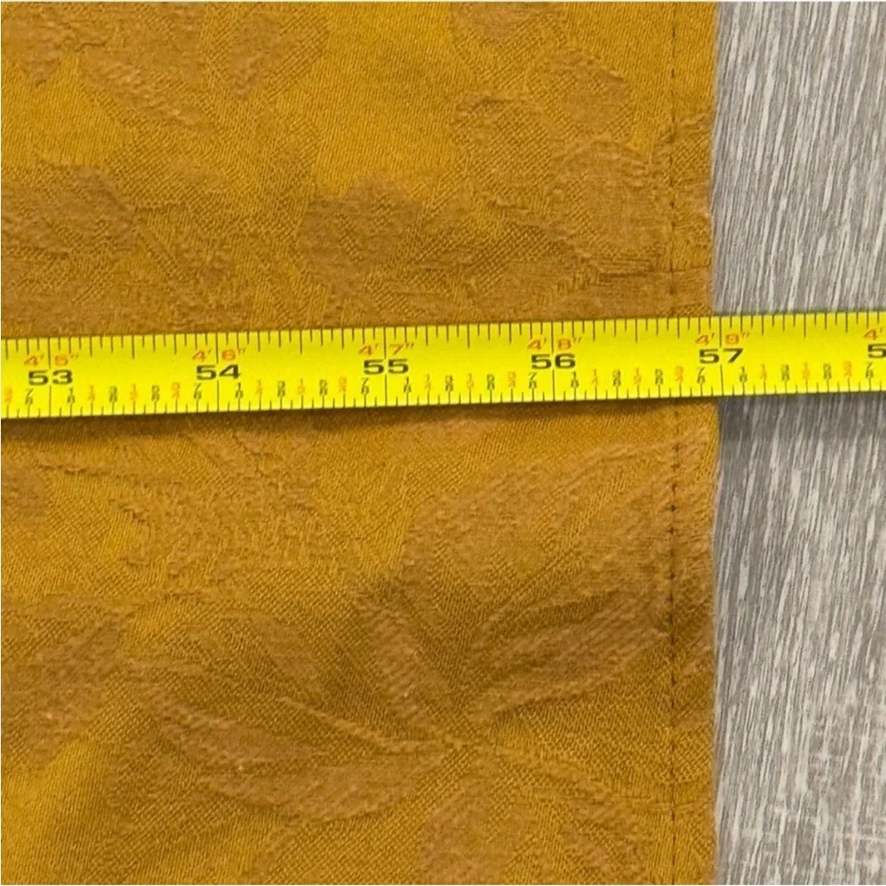 Mustard Color Damask Jacquard Print Oval Tablecloth 79x57
